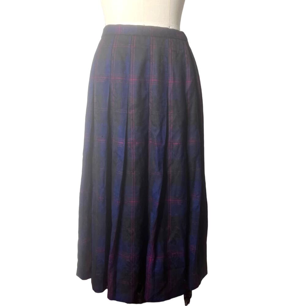 Pendleton Vintage Plaid Pleated Midi Skirt Size 10